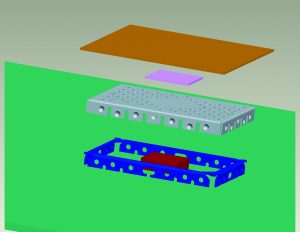 Figure 3. Placement of thermal interface material between the board level shielding and the integrated circuit.