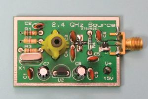 Figure 4 – The AMSAT-UK 2.4 GHz comb generator kit costs about $35 and produces useful harmonics to 6 GHz.