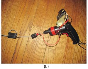 Figure 7(b) ESD gun injection showing beads on the probe cable